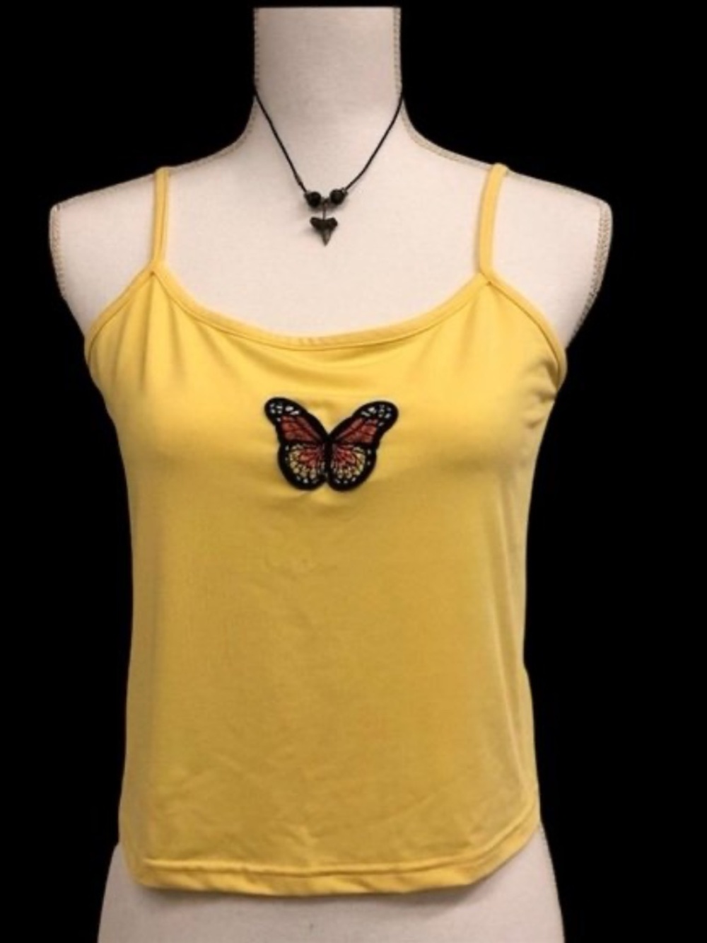 Size Med-Large Romwe Yellow Butterfly Tank Top